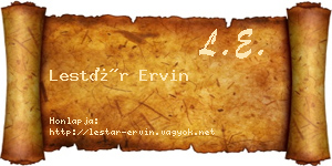Lestár Ervin névjegykártya